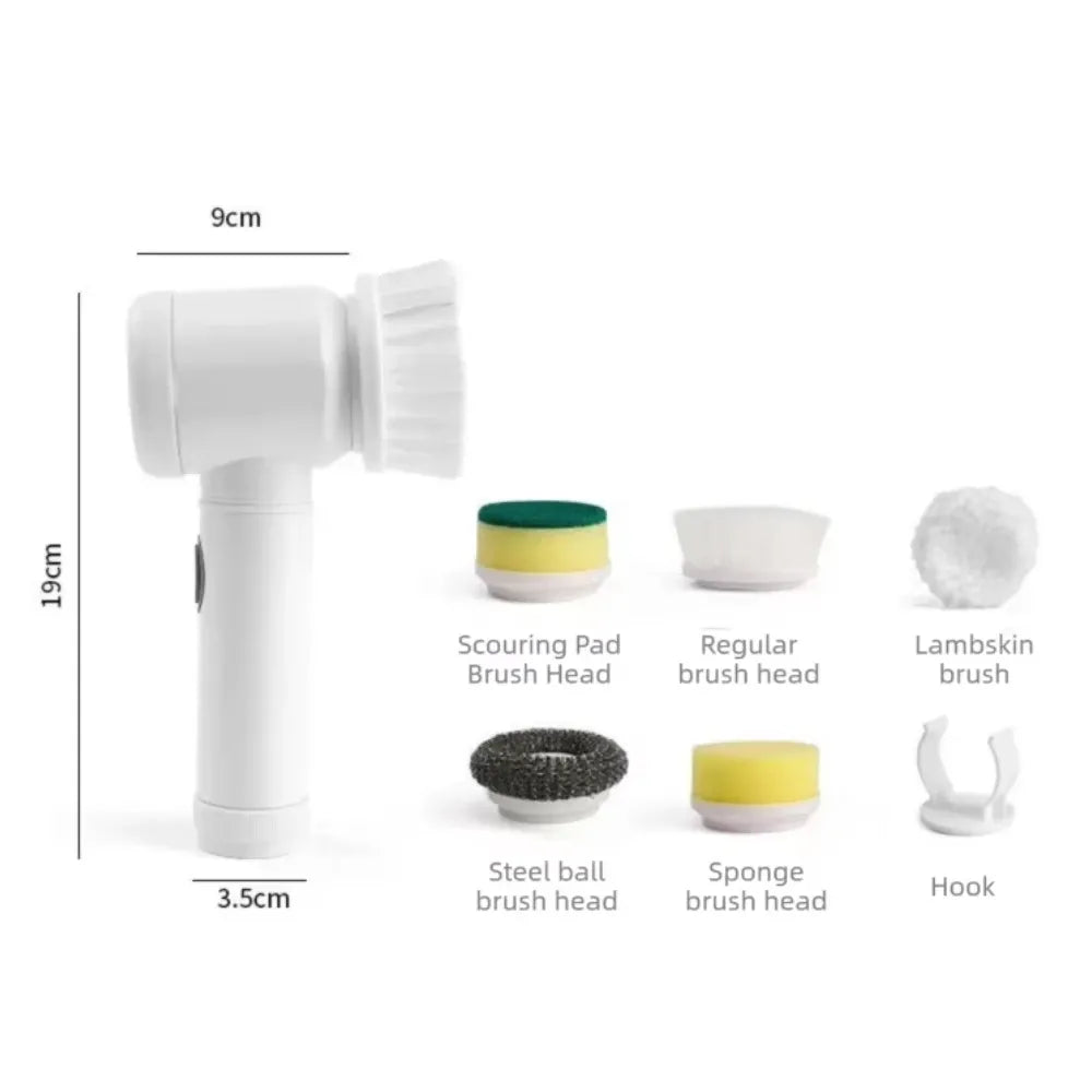 Spin Cordless Cleaning Brush — White — product view 2