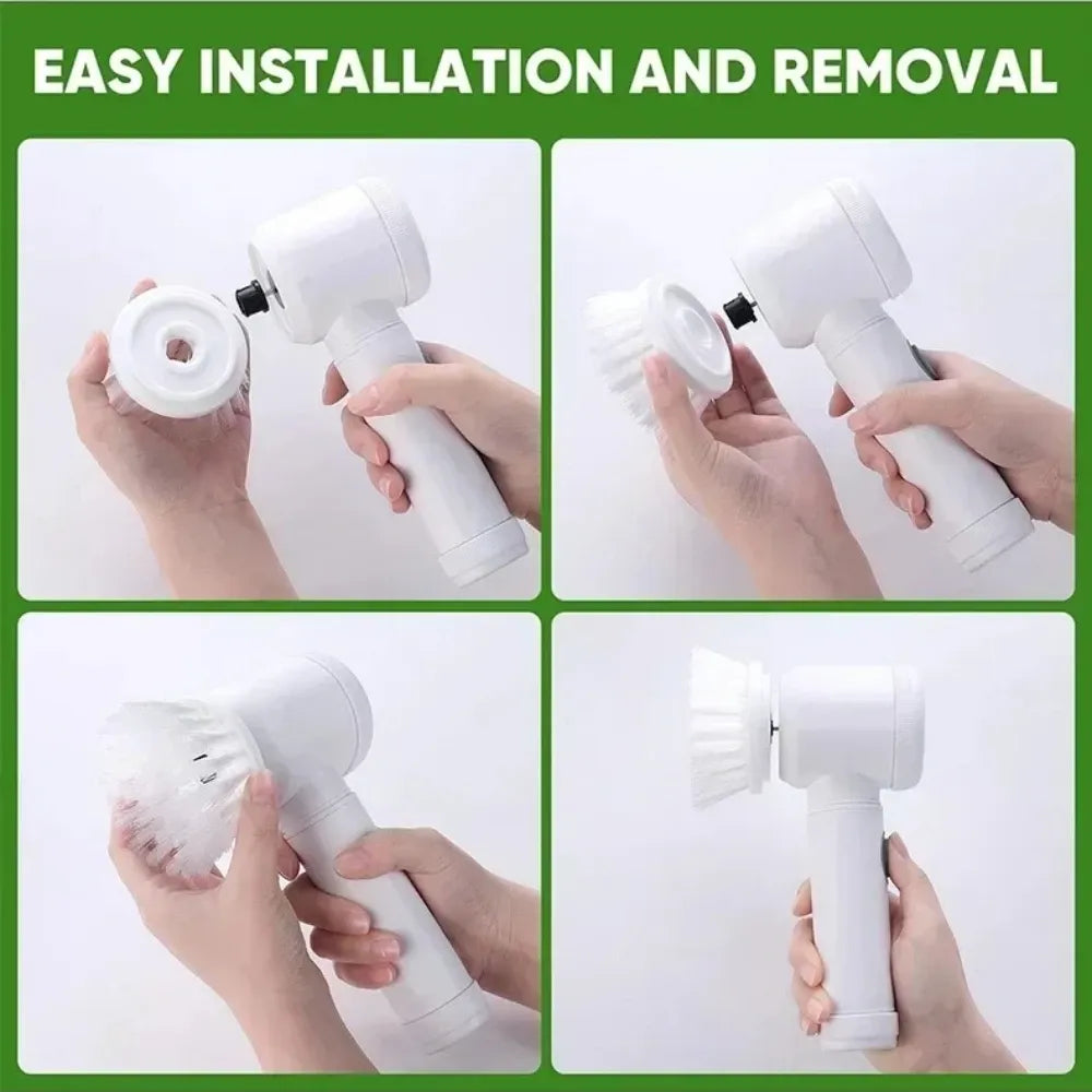 Spin Cordless Cleaning Brush — White — product view 4
