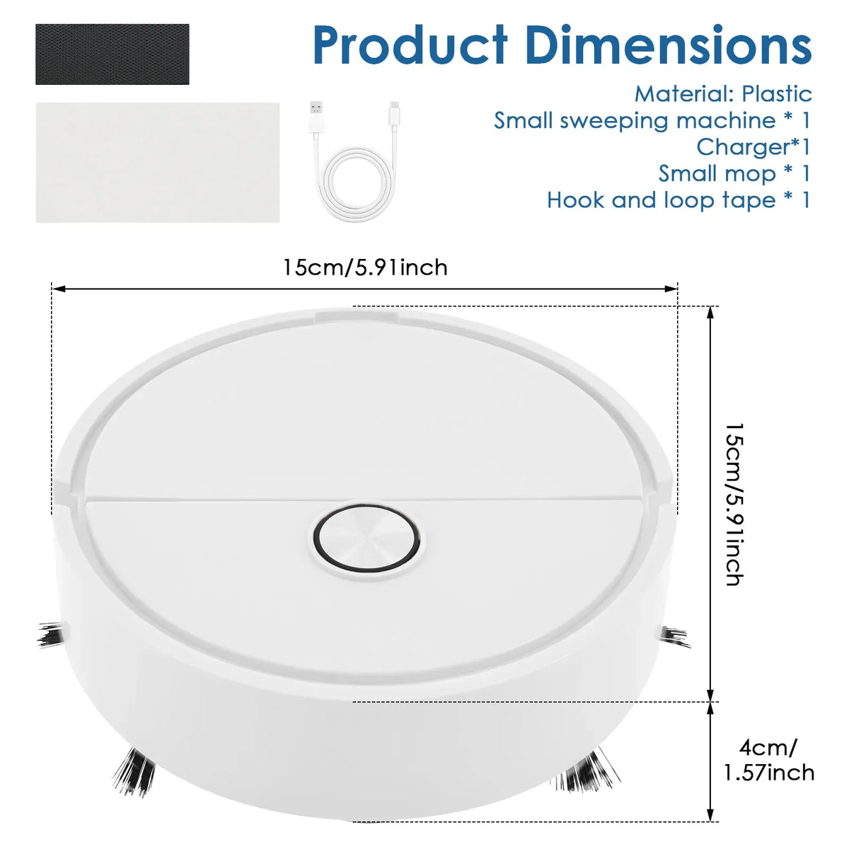 Orbit Mini Robot Sweeper — White — product view 2